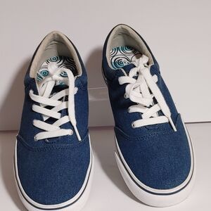 Eddie Bauer Womens Size 9 Dustdingo Blue Boat Casual Canvas Lace Shoes Sneakers